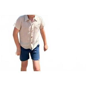 NEW ME & HENRY boy's newport woven shirt in beige